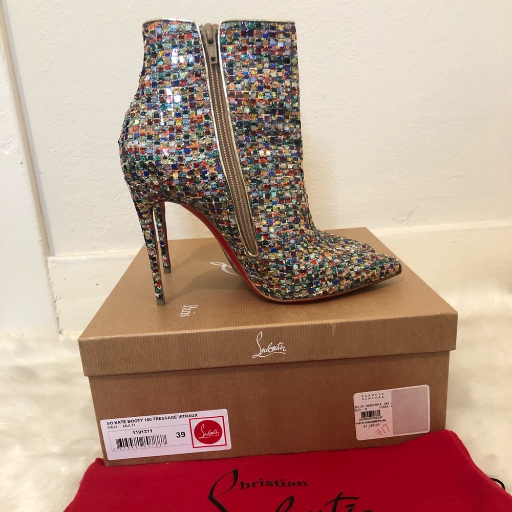 So Kate Christian Louboutin Multi Sequin Bootie